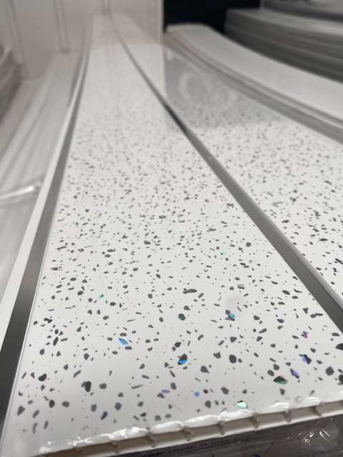 White Sparkle 2 Chrome 2950x250x8mm PVC Panel - Image 4