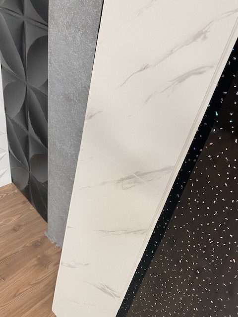 Cut Tile Series New White Marble Matt 2800 x 250 x 8mm PVC Panel - Image 3