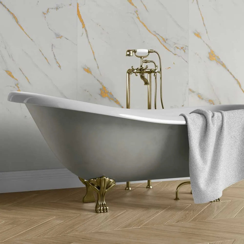 Decorwall Maxi Panel – Gloss Bianco Gold Shower Panel – 2.4m x 90cm - Image 2