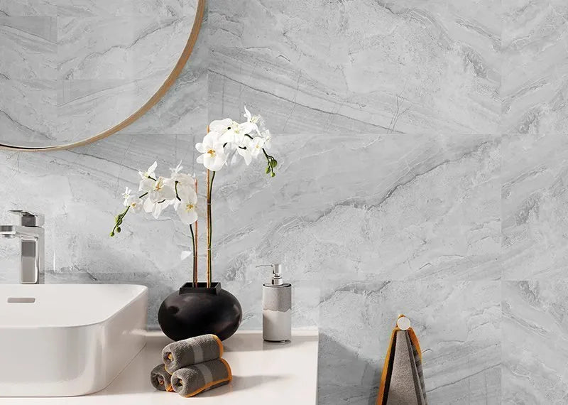 Small Tile Ash Grey 300mm x 600mm SPC Panel Pack of 13
