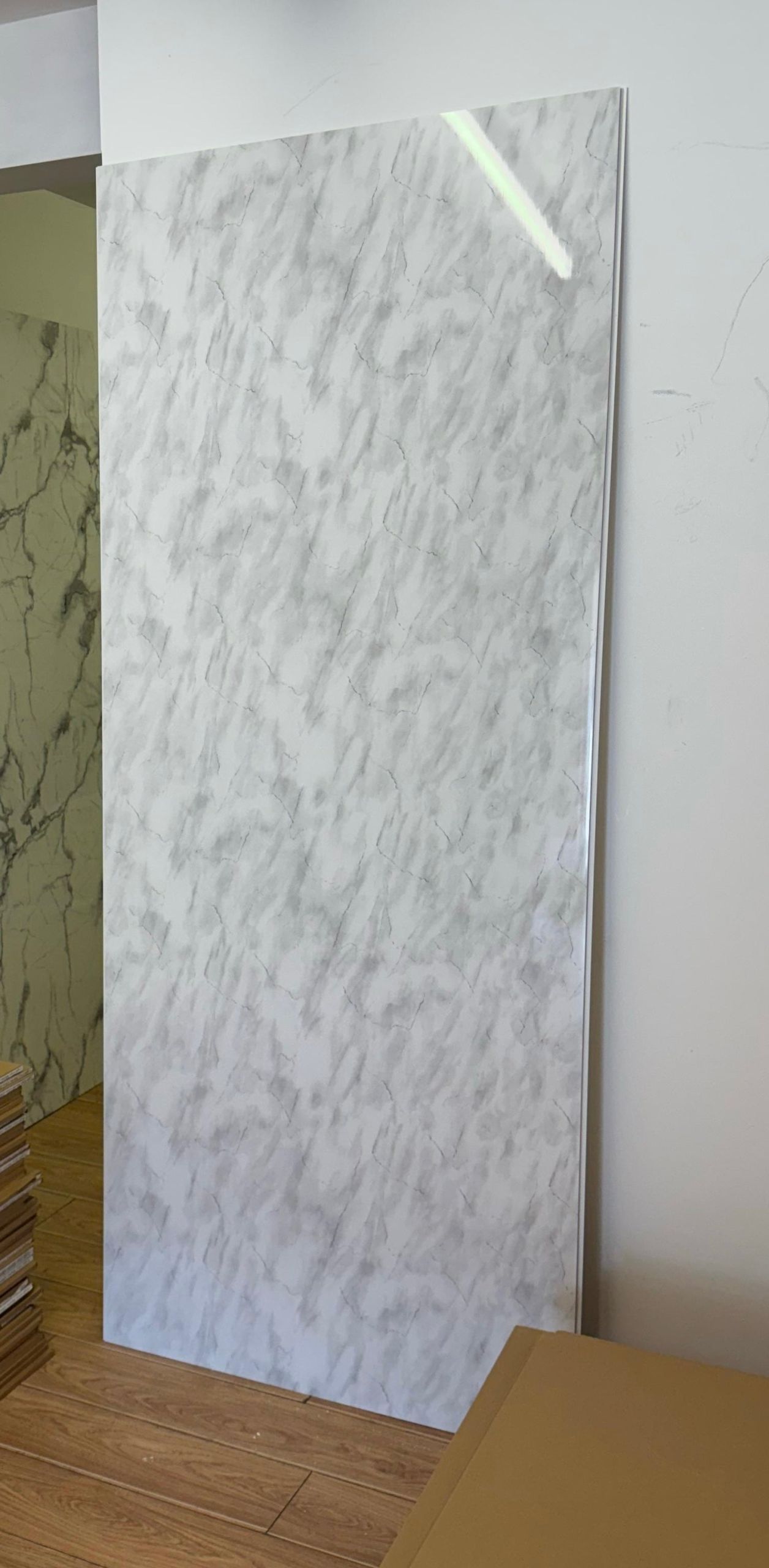 Light Grey Marble Gloss 2400 x 1000 x 10mm PVC Wall Panel - Image 6