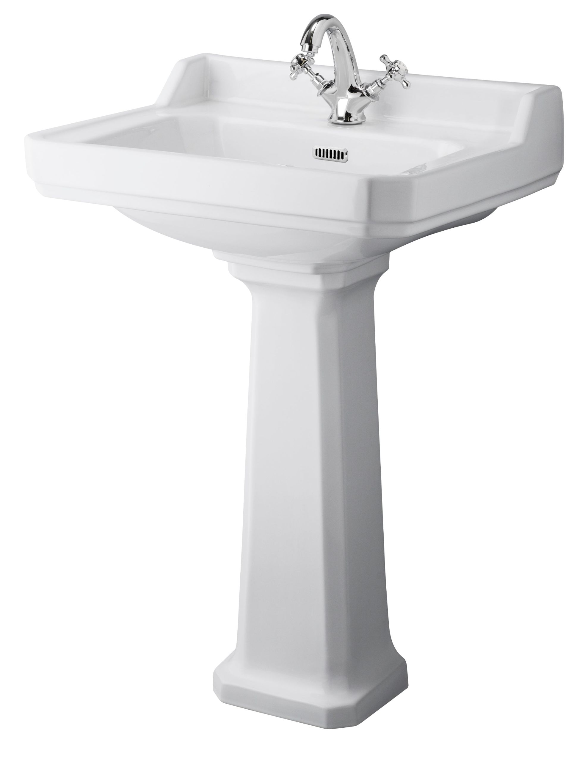 HR Richmond 600mm Basin & Pedestal 1 Tap Hole - Image 3