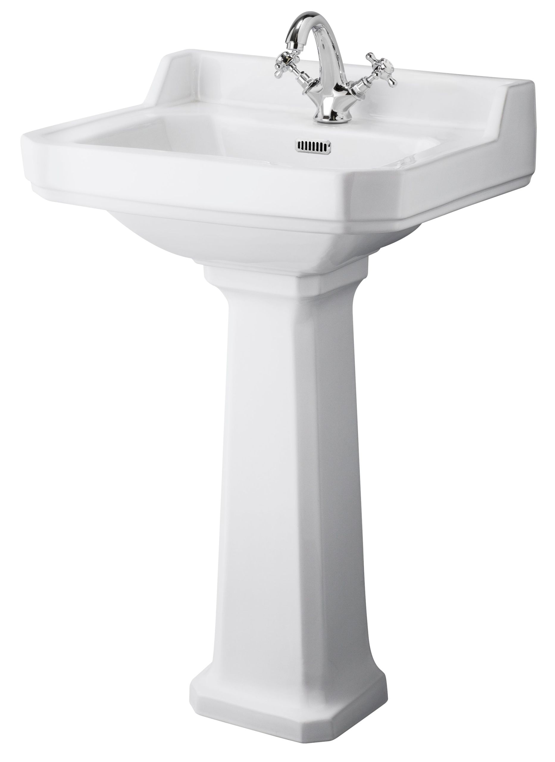 HR Richmond 560mm Basin & Pedestal 1 Tap Hole - Image 3