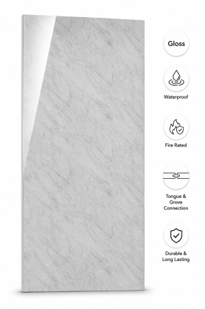 Grey Marble Gloss PVC Panel 2400x1000x10mm