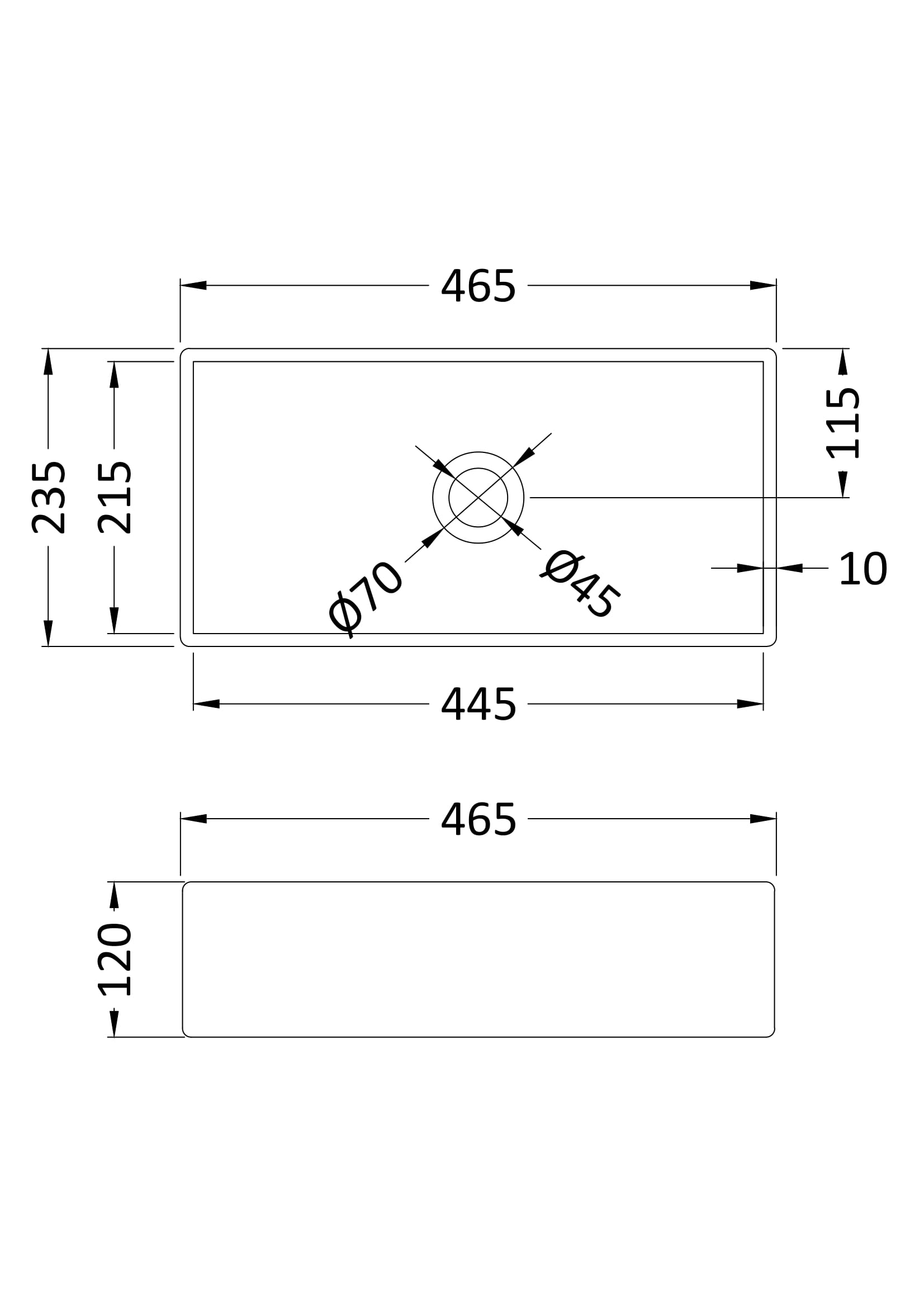 Rectangular Vessel 465 x 235 x 120mm - Image 2