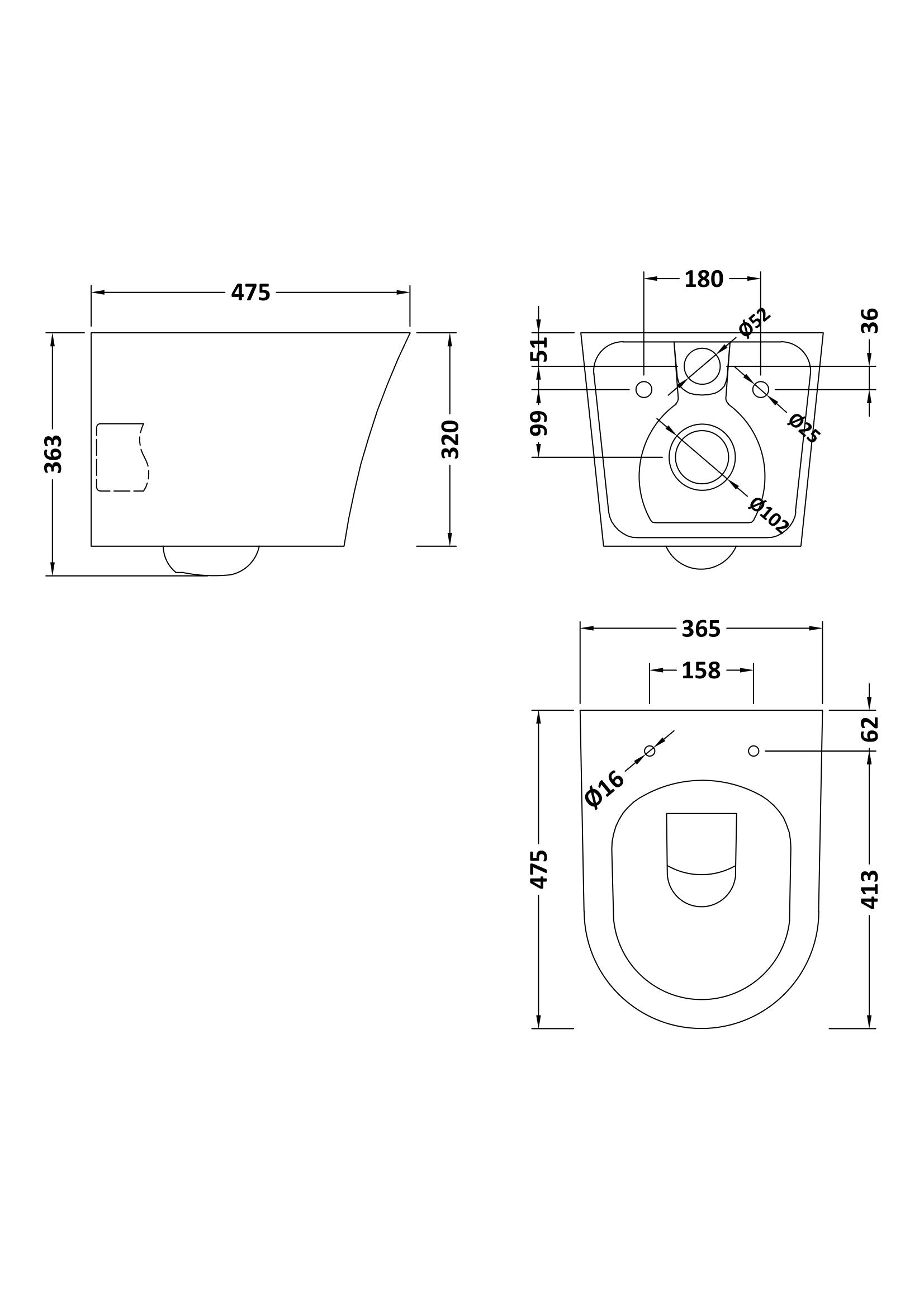 Freya Wall Hung Rimless Toilet Pan & Soft Close Seat - Image 3