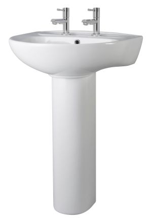 Melbourne 550mm 2 Tap Hole Basin & Pedestal