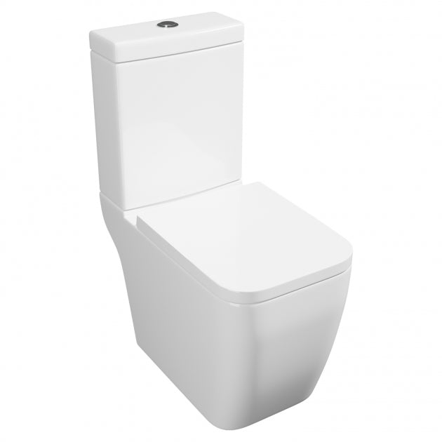 Prestige Genoa Square Close Coupled Rimless Toilet With Cistern And Premium Soft Close Seat - Image 2