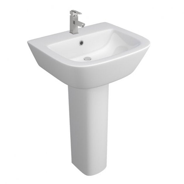 Project Round Basin with Full Pedestal 530mm Wide 1 Tap Hole - Image 3