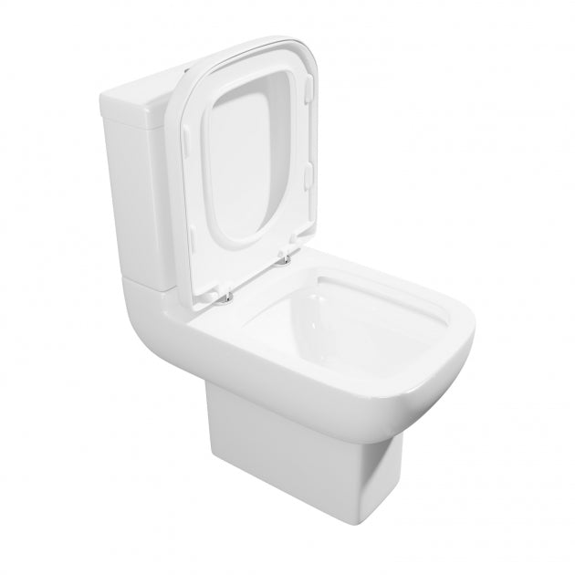 Options 600 Open Back Close Coupled Rimless Toilet with Cistern And Soft Close Seat - Image 2