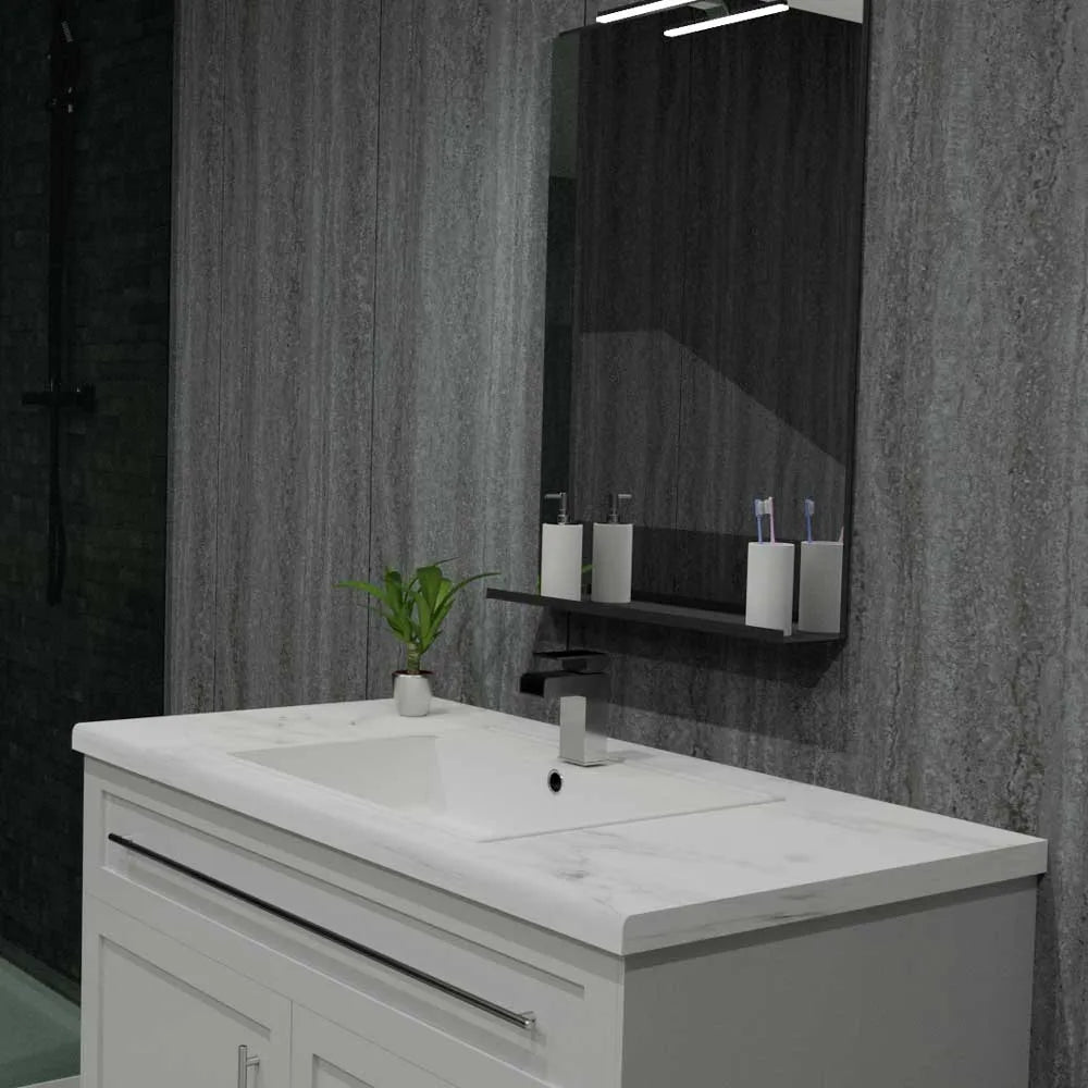 Elegance Mineral Quarried Charcoal 2700x300x8mm PVC Panel - Image 2
