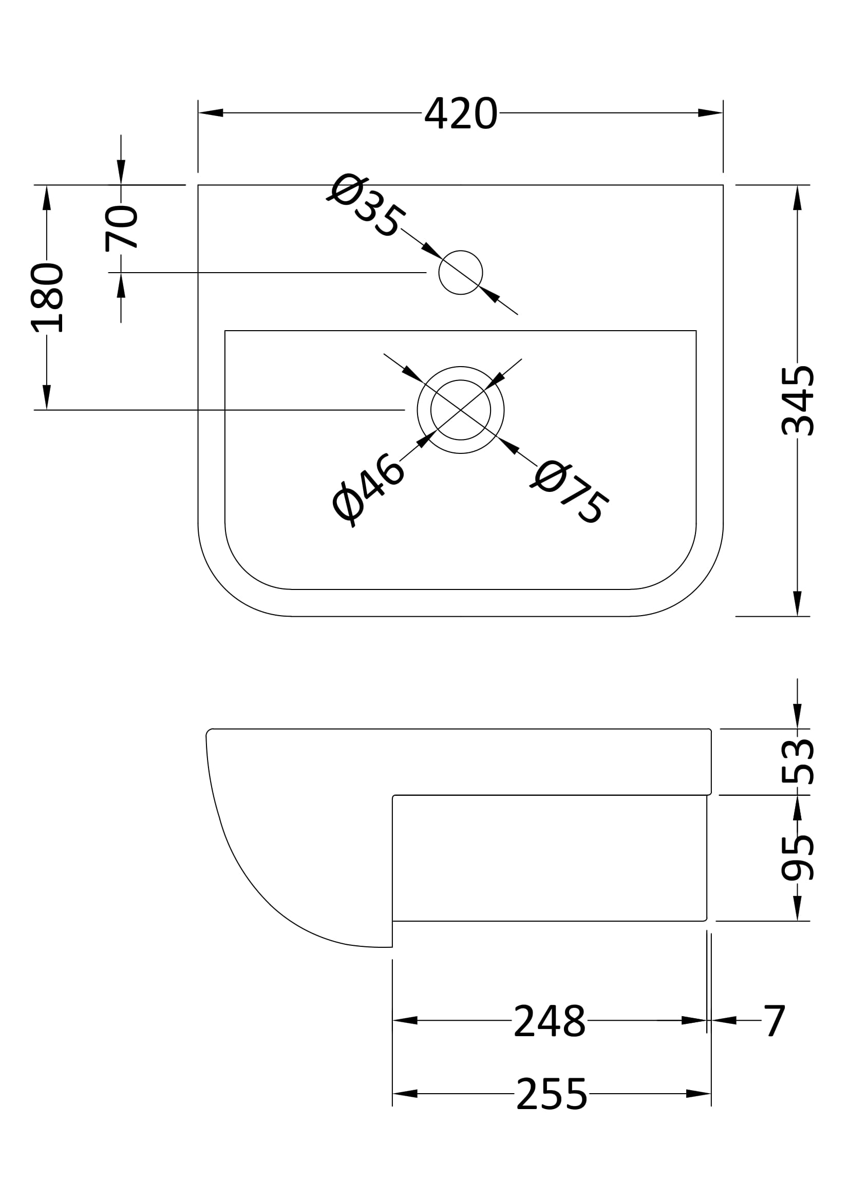Furniture Ceramics Aria Semi Recessed Basin - Image 2